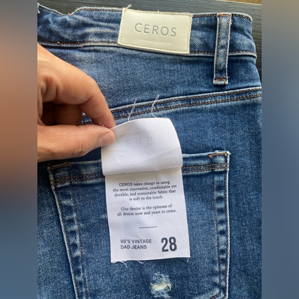 Ceros 90”s Vintage Dad Jeans High Rise Distressed‎ Medium Wash - Picture 11 of 15